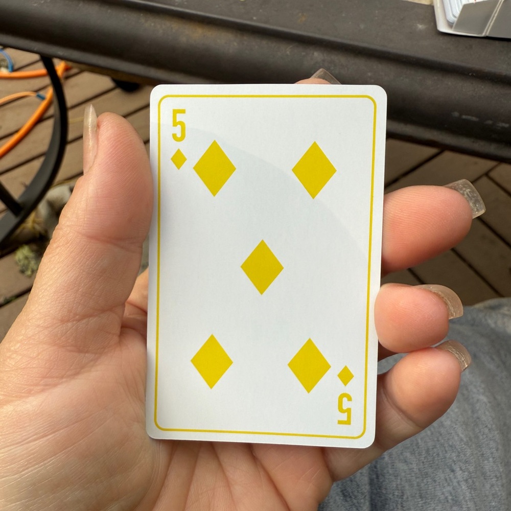 Dior Yellow five of Diamond Playing Card